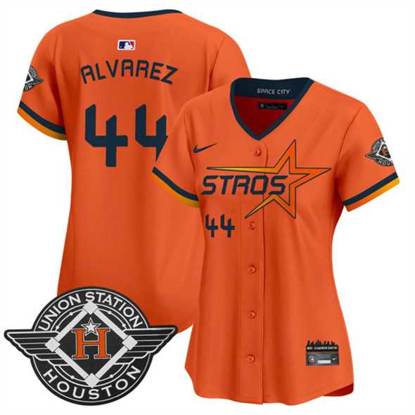 Womens Houston Astros #44 Yordan Alvarez Orange 2025 City Connect Limited Stitched Jersey Dzhi->mlb womens jerseys->MLB Jersey